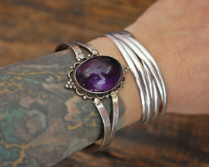 Ethnic Amethyst Cuff Bracelet from India