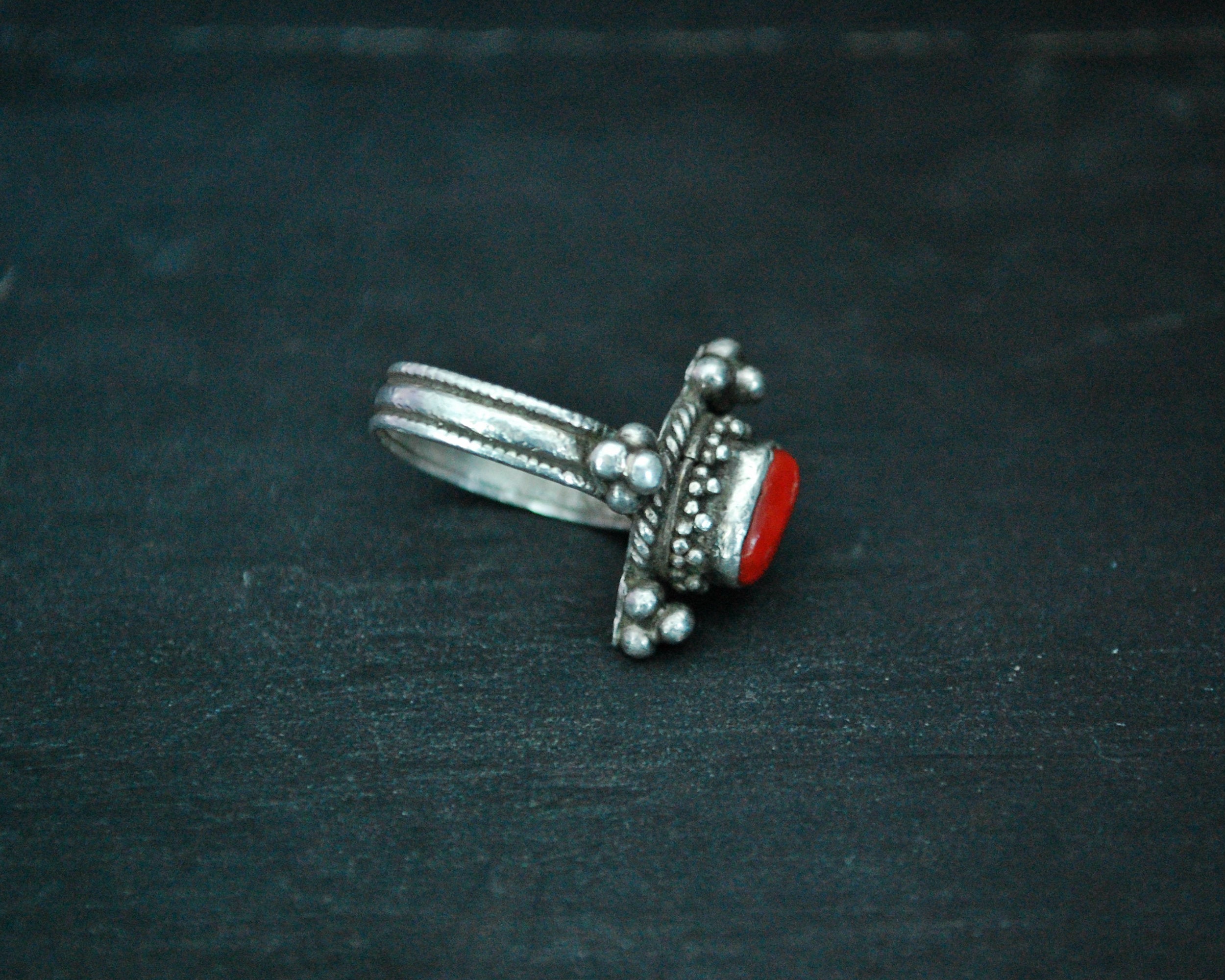 Ethnic Nepali Coral Ring - Size 5