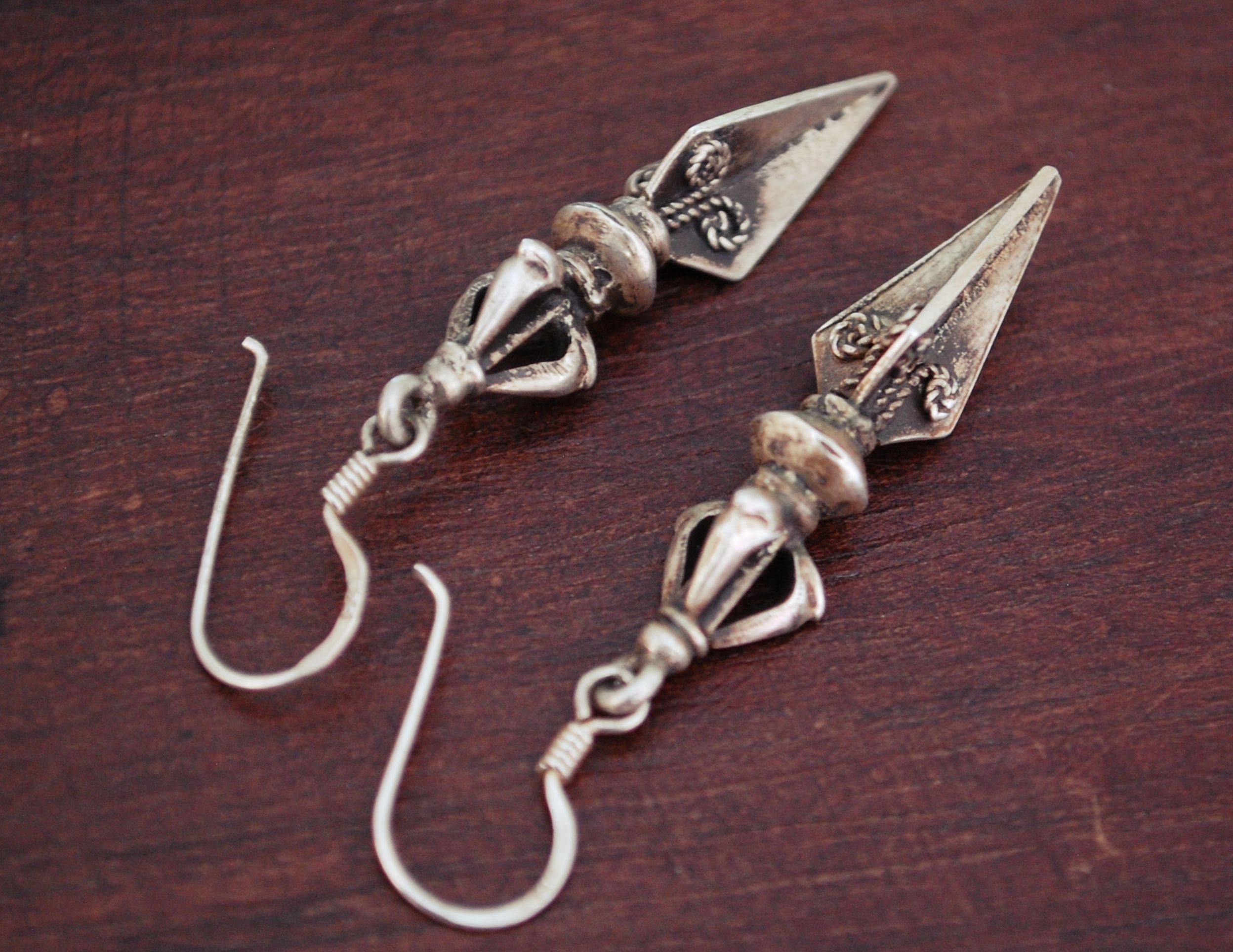 Tibetan or Nepalese Dorje Earrings