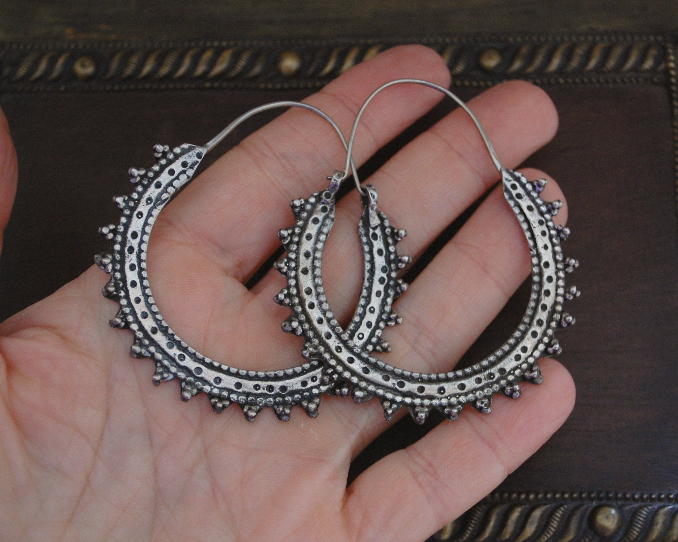 Large Afghani Hoop Earrings