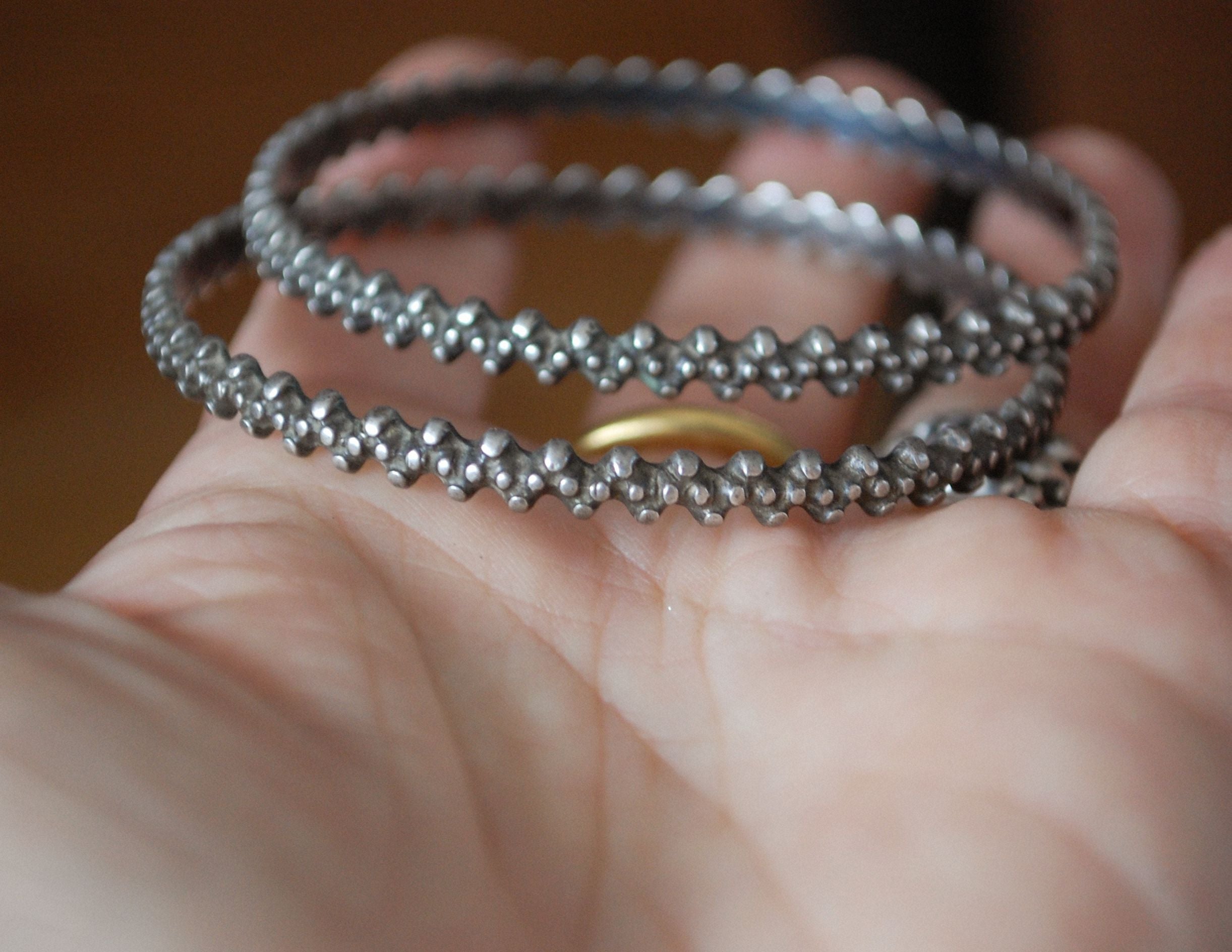 Pair of Rajasthani Silver Bracelets - SMALL