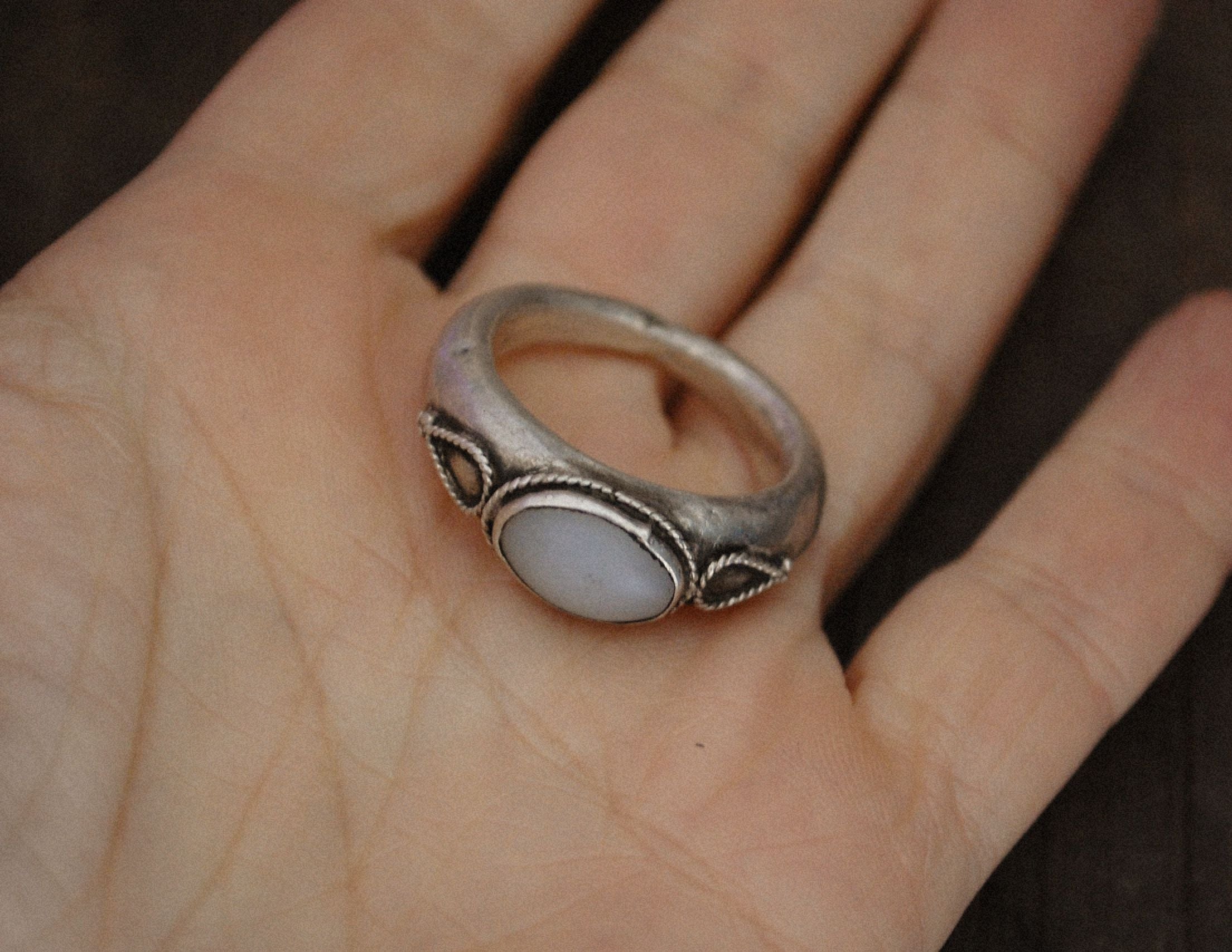 Afghani Ring with Marble Stone - Size 9