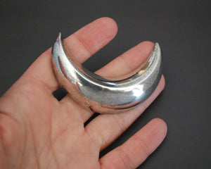 Large Sterling Silver Crescent Moon Brooch