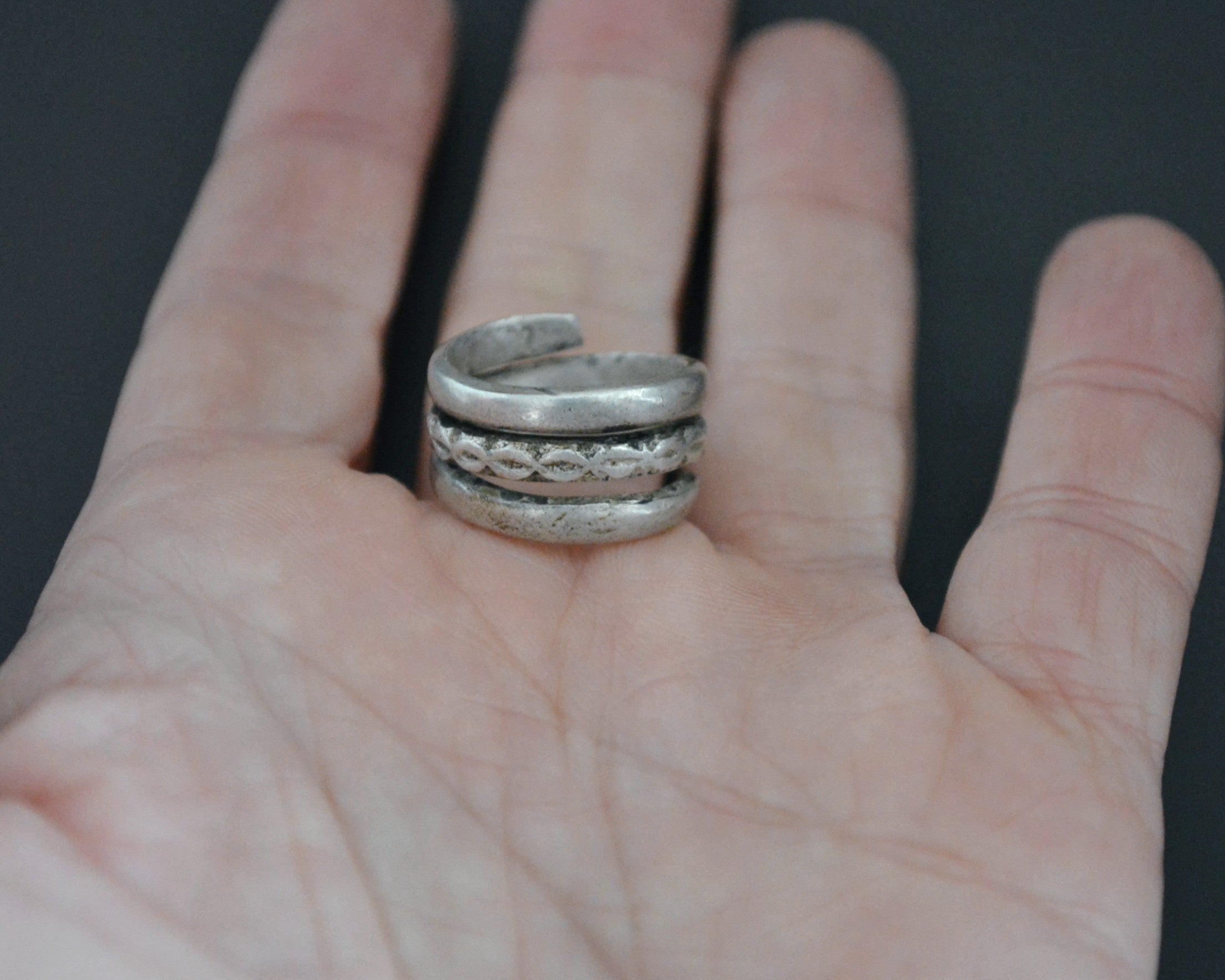 Old Pinky Coil Ring from Rajasthan - Size 4.5