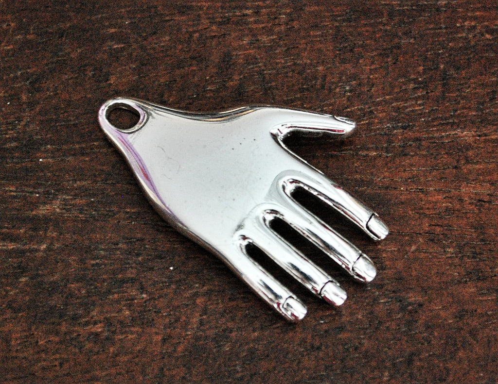 Solid Silver Hand Amulet with Triskelion