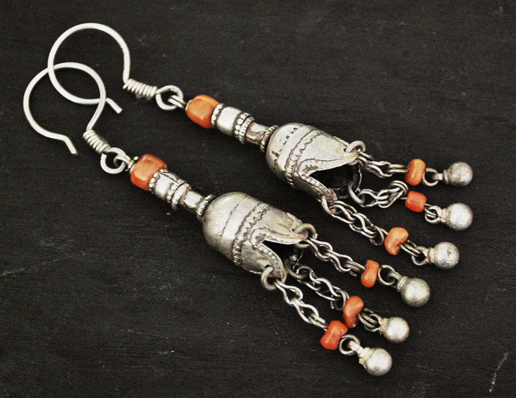 Uzbek Bukhara Coral Earrings