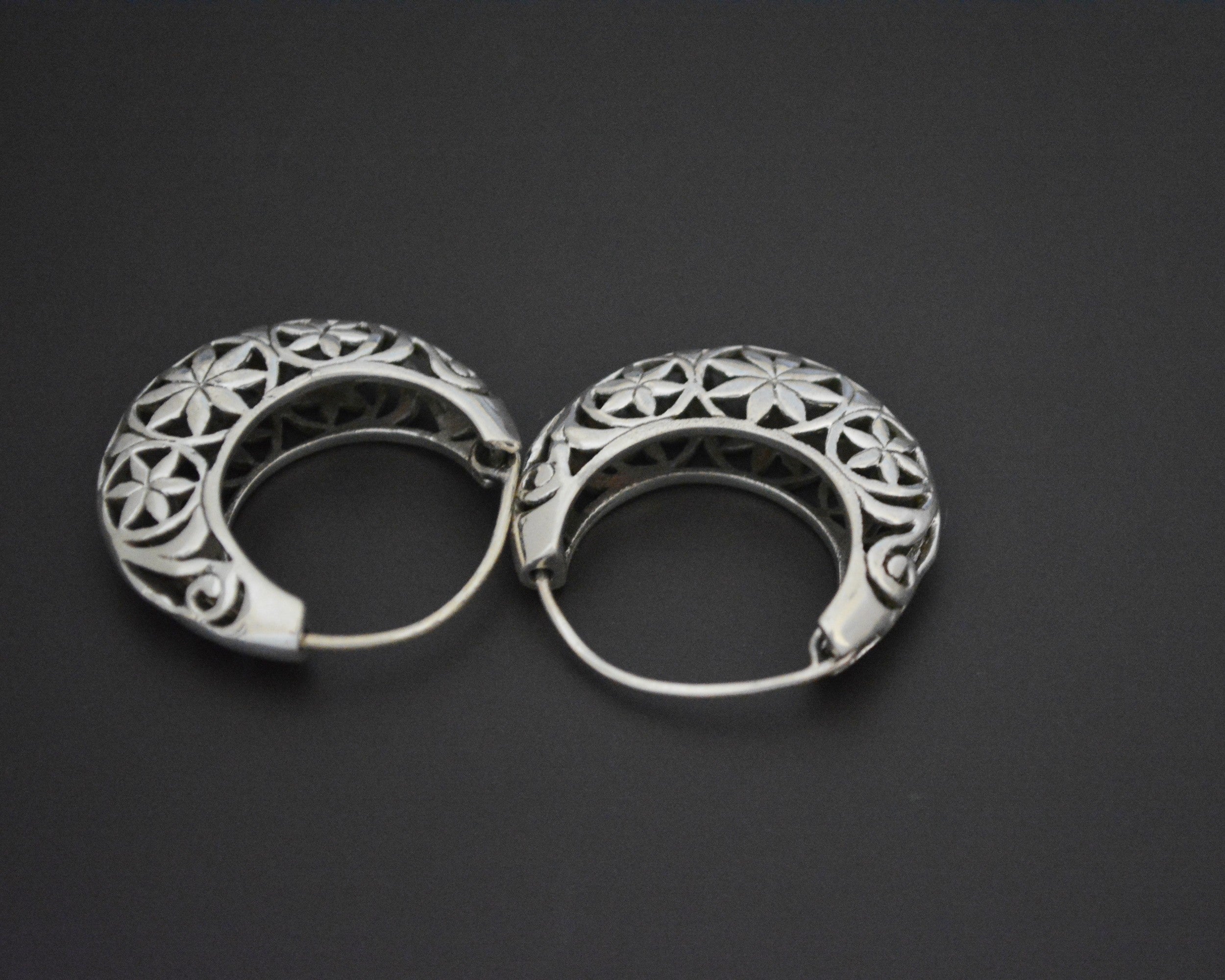 Ethnic Hoop Earrings with Cut Out Design