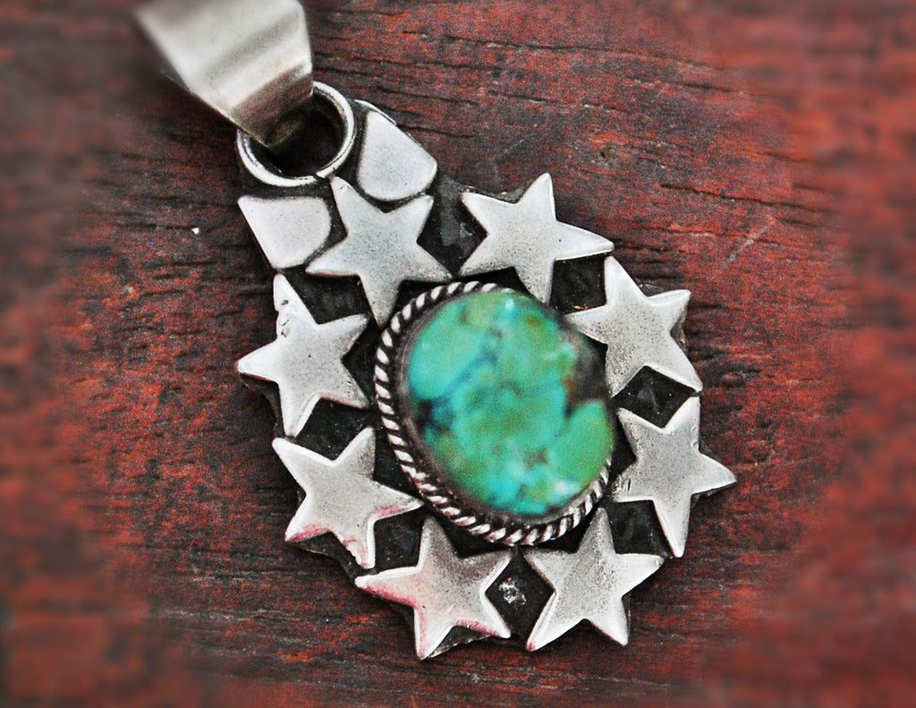 Nepali Turquoise Pendant with Stars