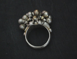 Old Rajasthani Silver Ring with Bells - Size 6.25