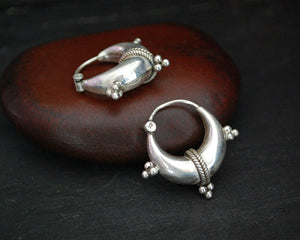 Ethnic Hoop Earrings - SMALL - Sterling Silver Hoop Earrings