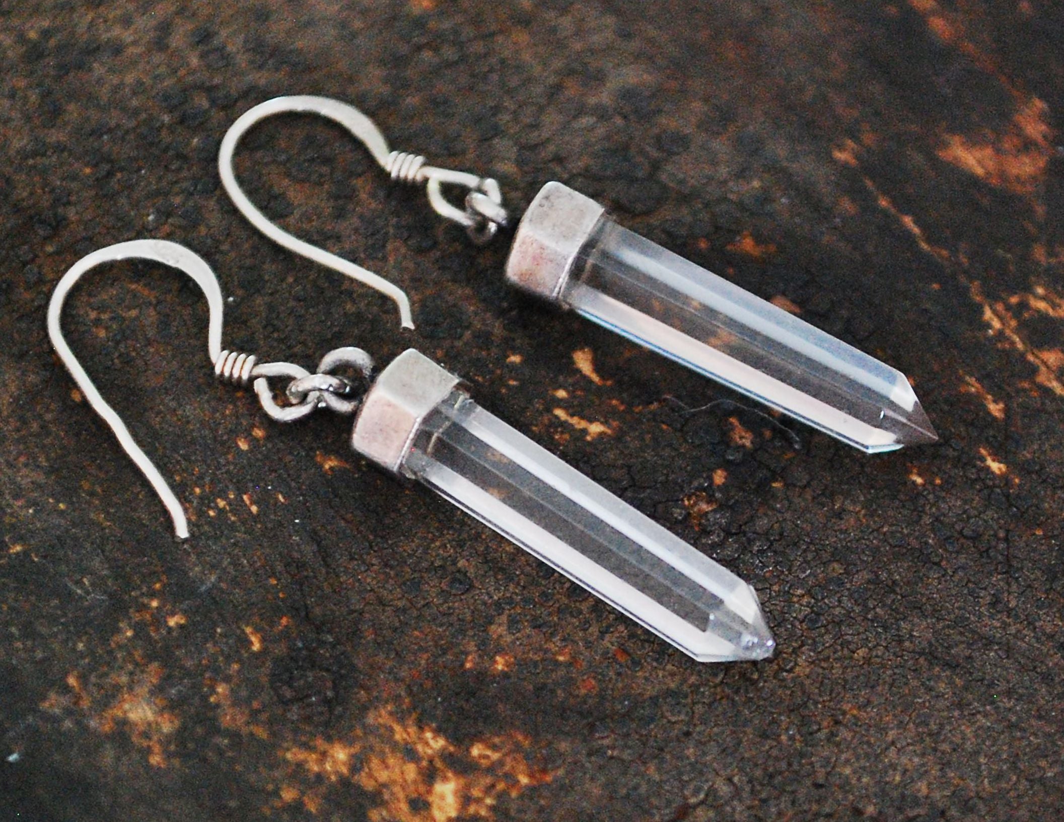 Crystal Quartz Point Earrings