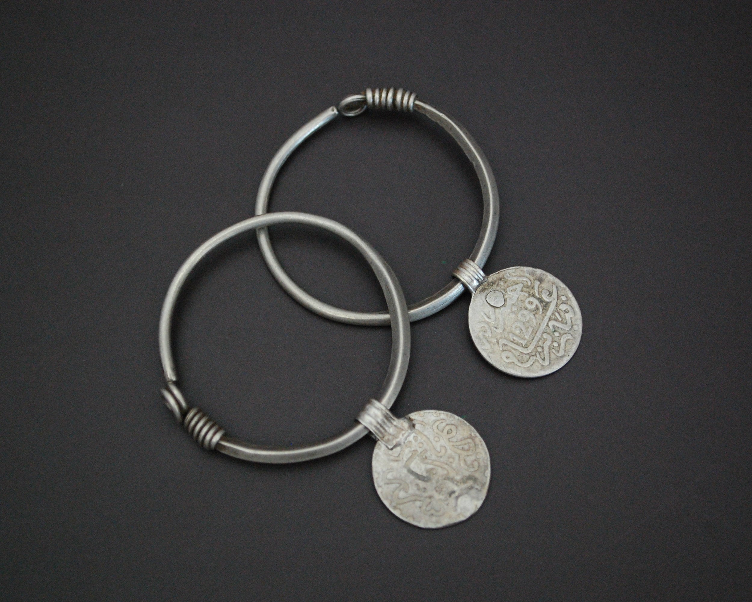 Hoop Earrings with Berber Coins - MEDIUM