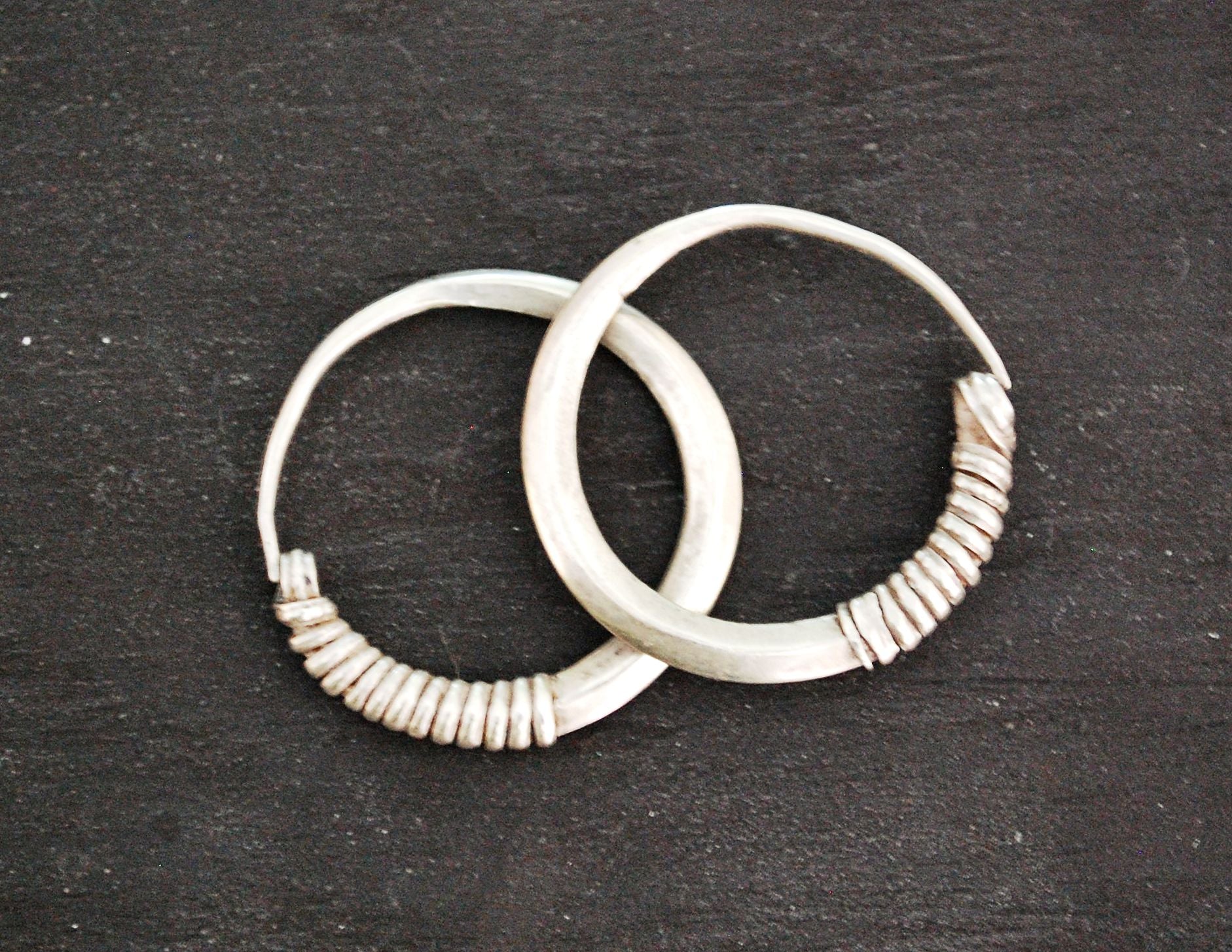 Small Afghani Tribal Hoop Earrings