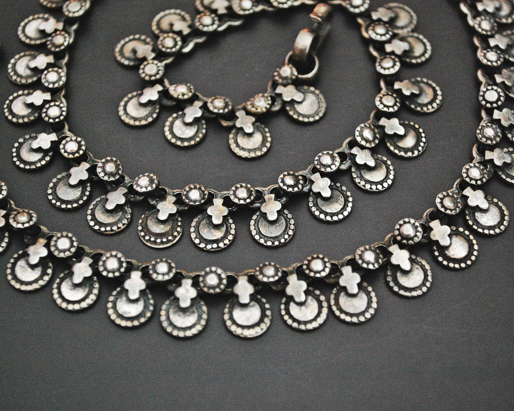 Long Indian Silver Necklace