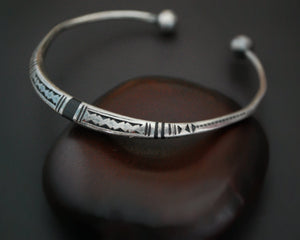 Tuareg Silver Cuff Bracelet with Ebony