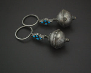 Antique Afghani Earrings with Turquoise