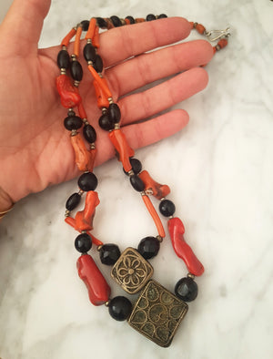 Berber Coral Necklace - Double Strand