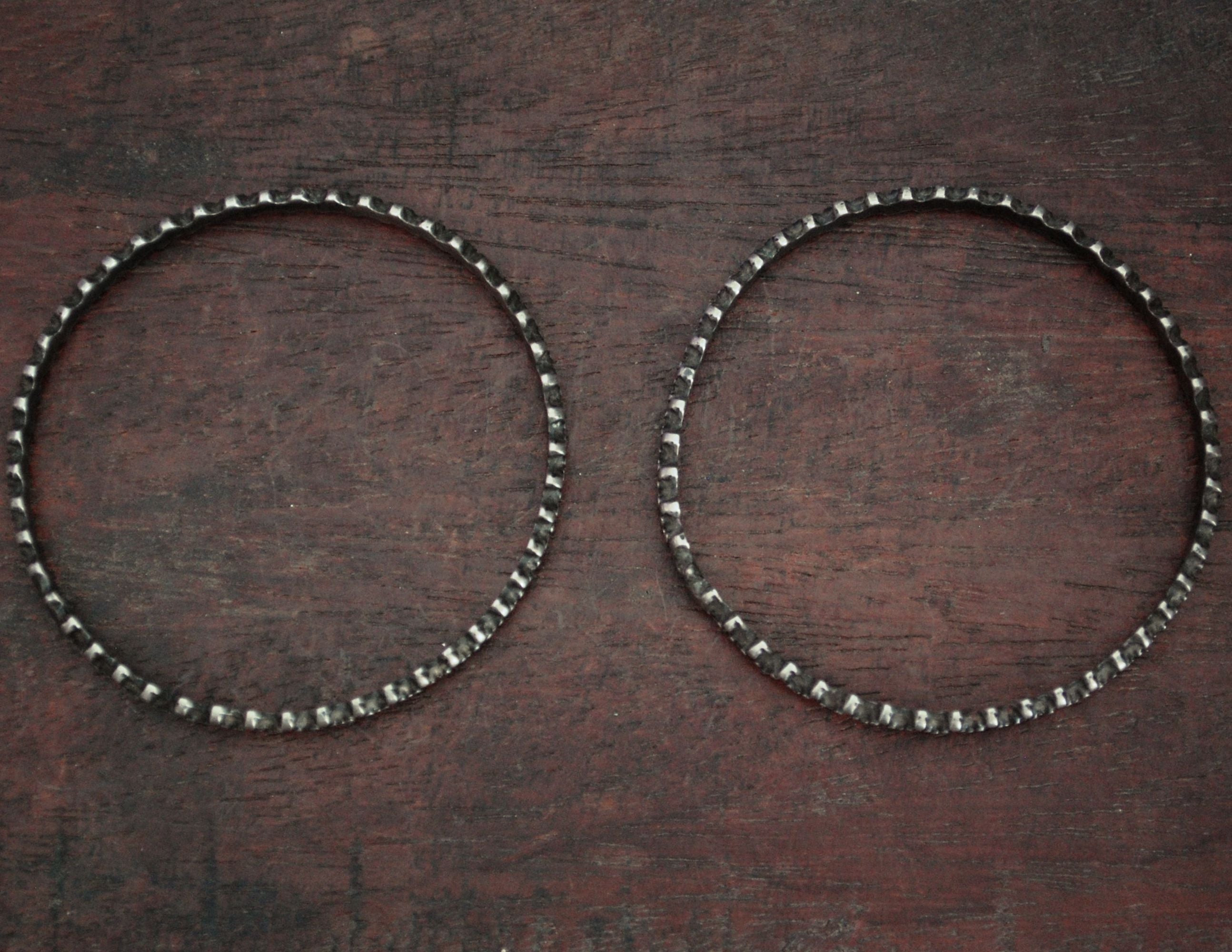 Pair of Rajasthani Silver Bracelets - SMALL