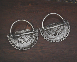 Antique Afghani Hoop Earrings with Glass