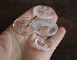 Himalayan Crystal Quartz Donut Pendant