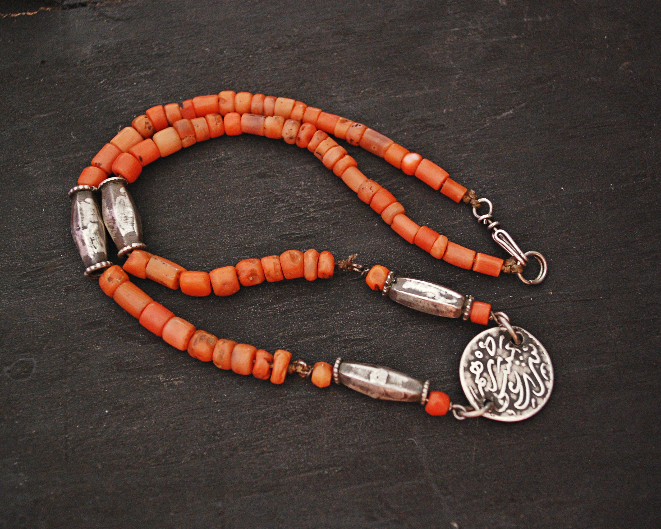 Old Berber Coin and Coral Necklace – Cosmic Norbu