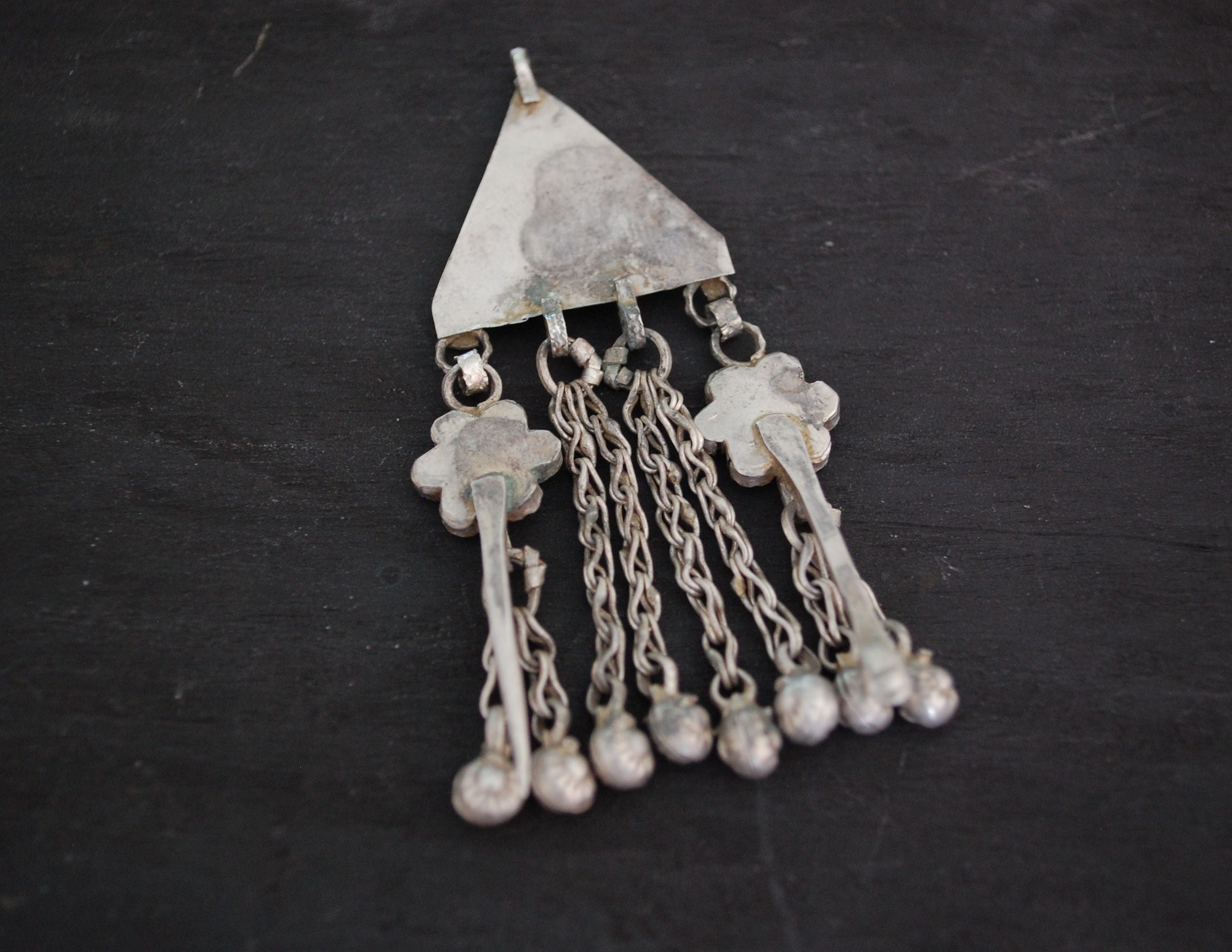 Afghani Silver Pendant with Glass