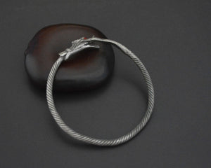 Old Silver Dragon Bracelet with Red Eyes