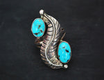 Navajo Turquoise Feather Ring - Size 7