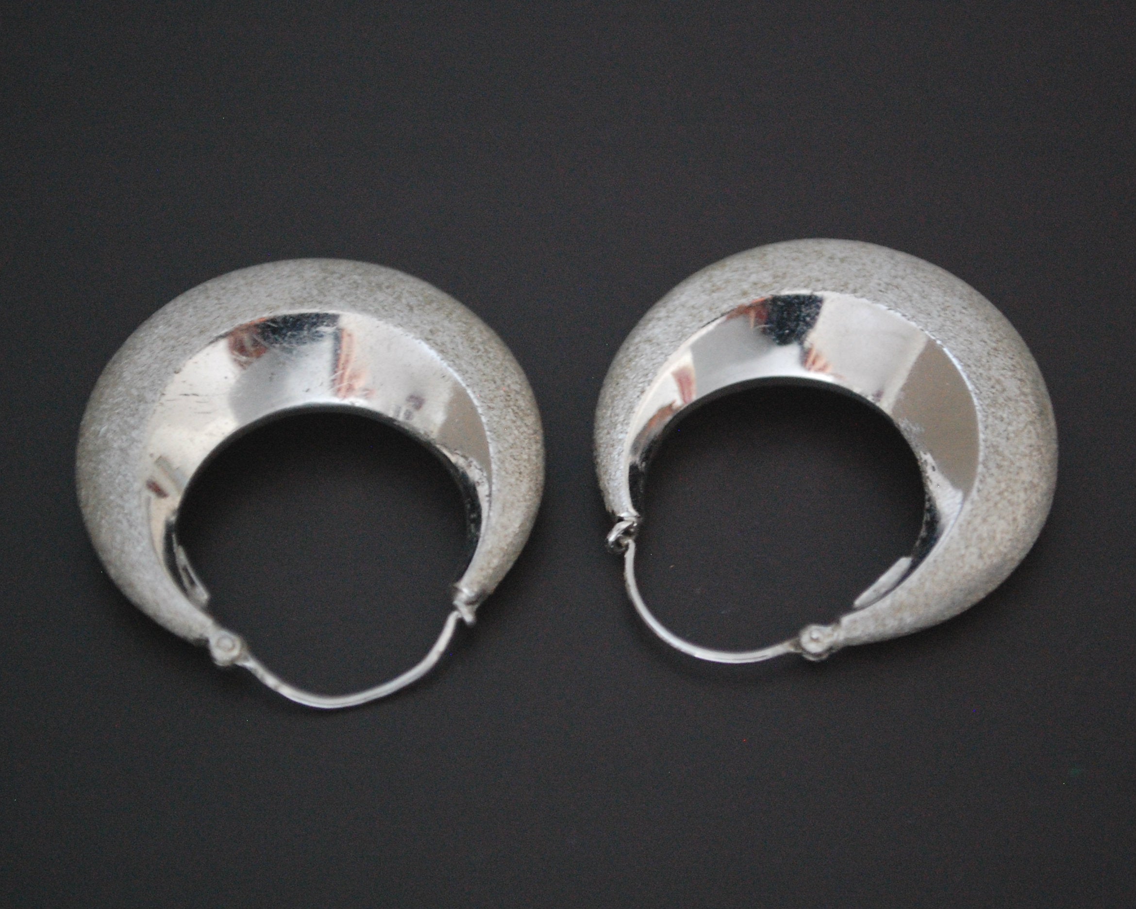 Ethnic Hoop Earrings - MEDIUM - Polished and Matte