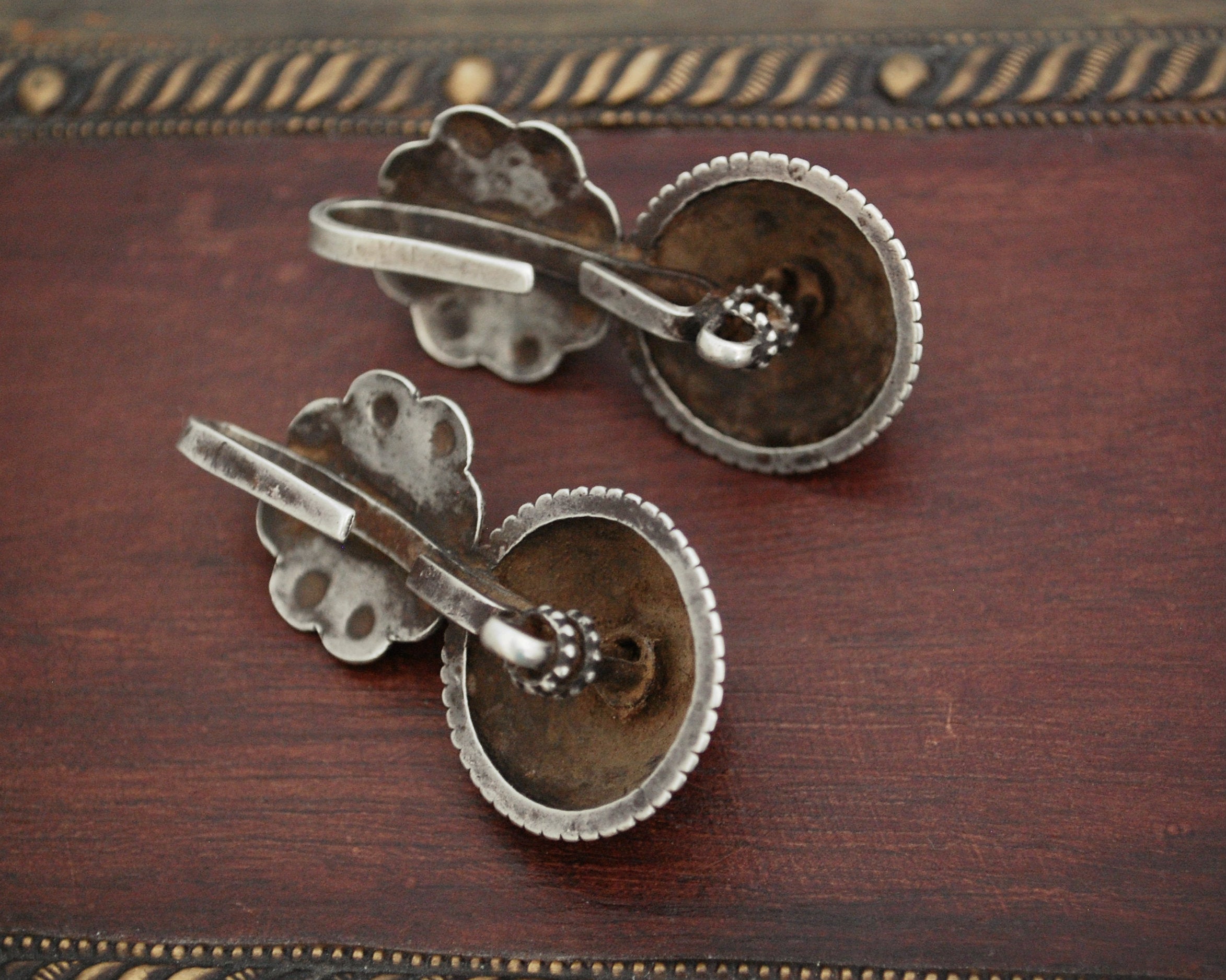 Old Rajasthani Tribal Earrings with Turquoise