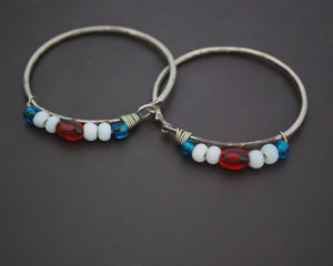 Old Berber Hoop Earrings with Glass