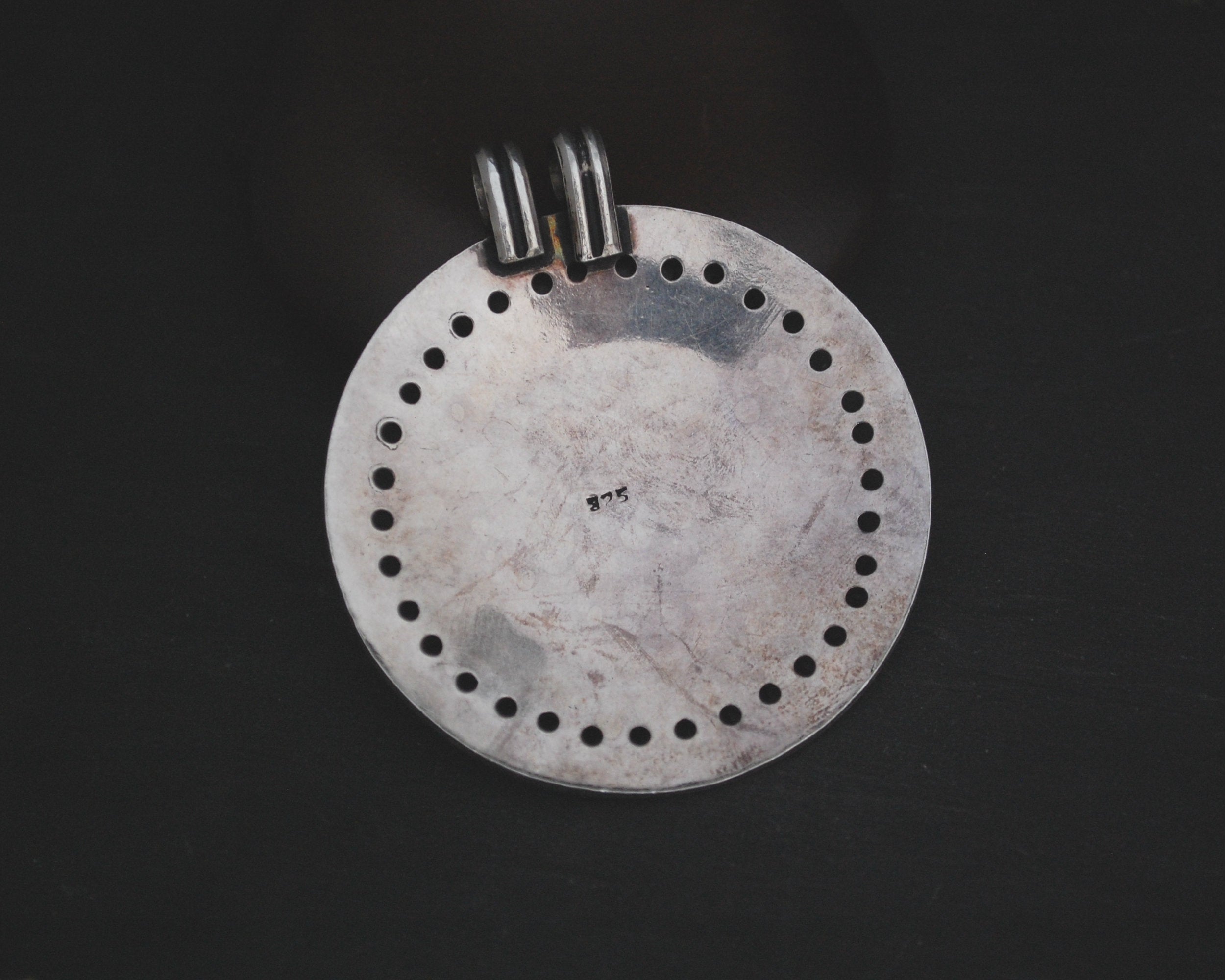 Large Indian Silver Amulet Pendant