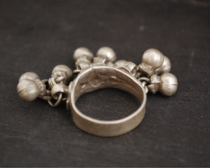 Rajasthani Tribal Silver Ring with Bells