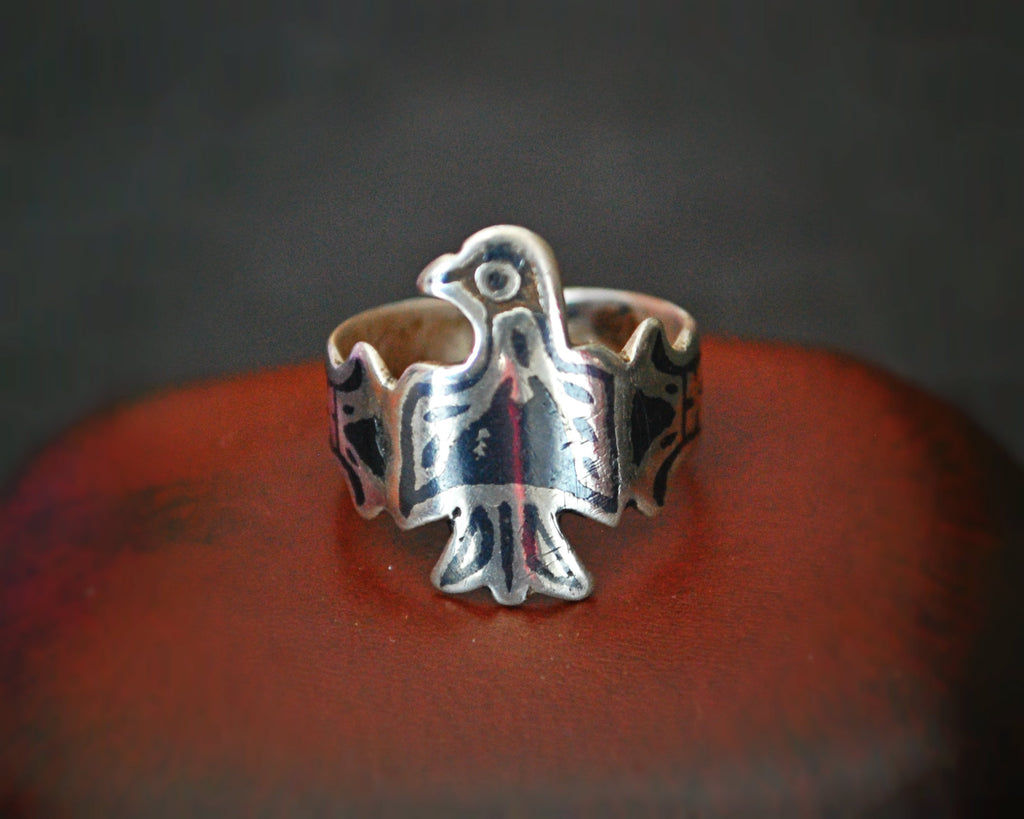 Afghani Old Silver Eagle Ring - Size 6