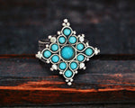 Antique Afghani Turquoise Ring - Size 8.5