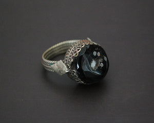 Yemeni Bedouin Black Coral Ring - Size 7.5