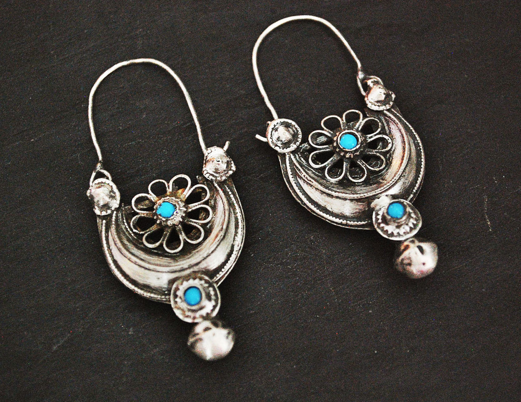 Antique Afghani Earrings with Turquoise