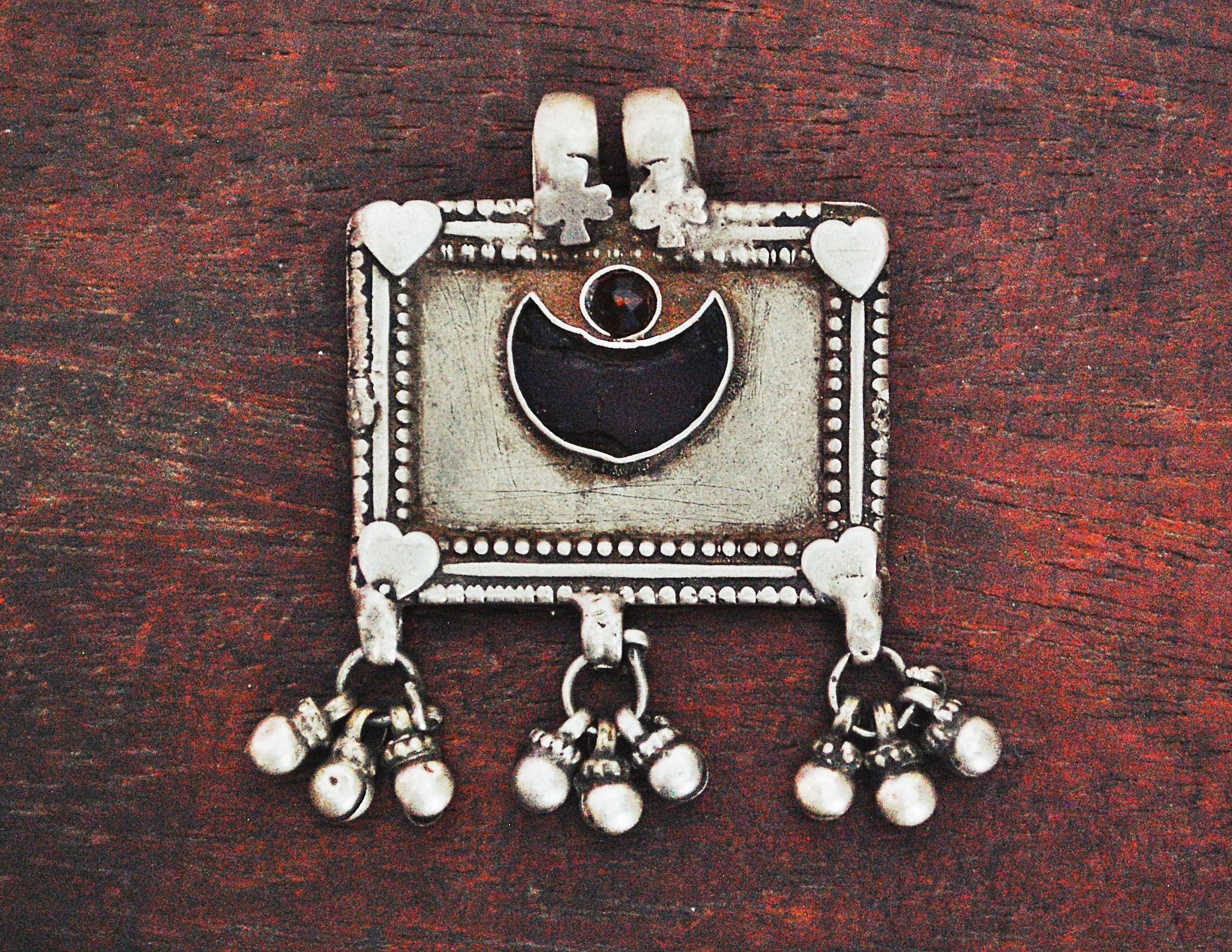 Rajasthani Moon Amulet with Bells