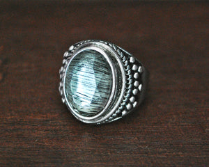 Faceted Crystal Quartz Ring - Size 5.5