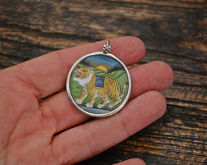 Indian Tiger Painting Pendant