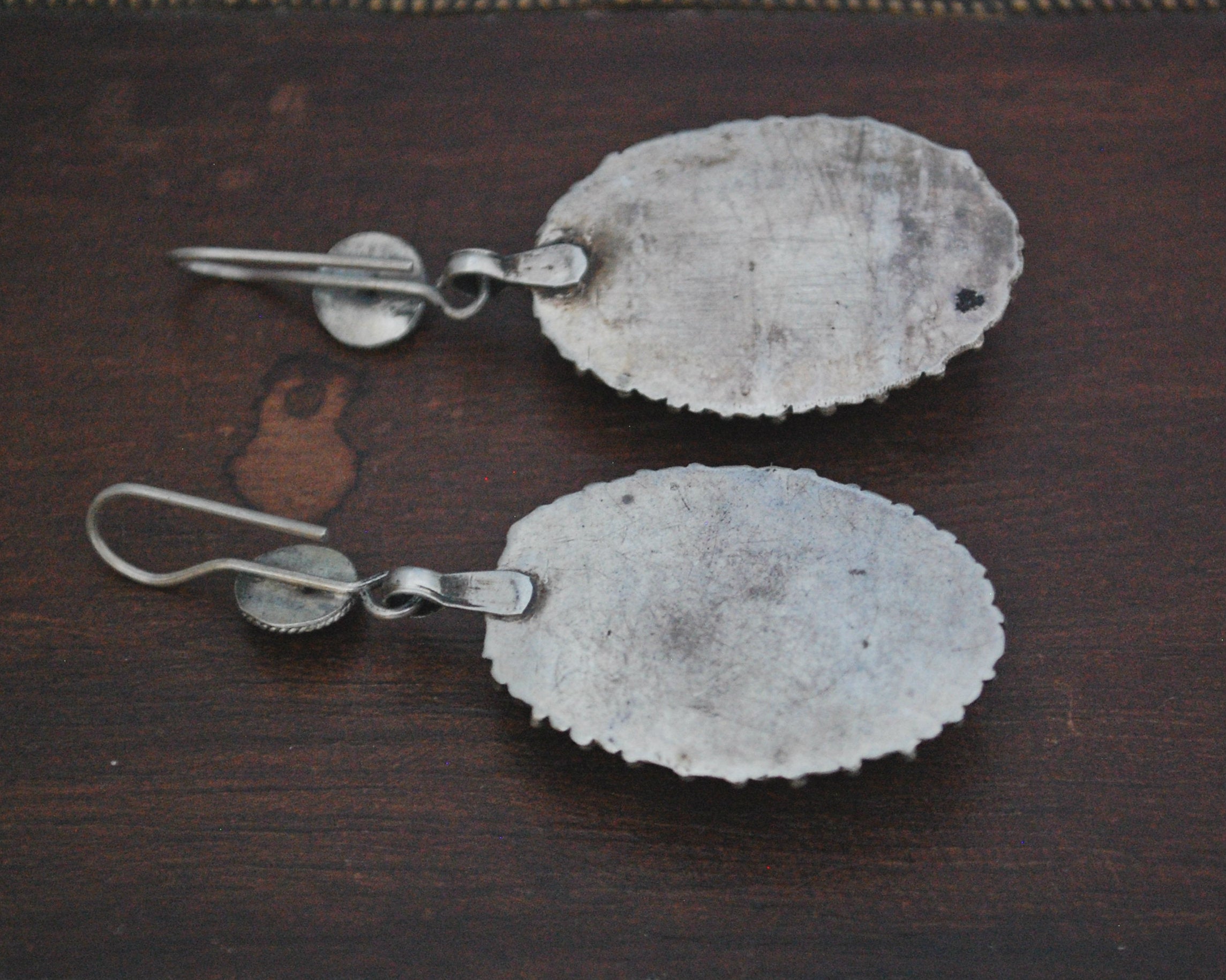 Kazakh Style Silver Gilded Dangle Earrings