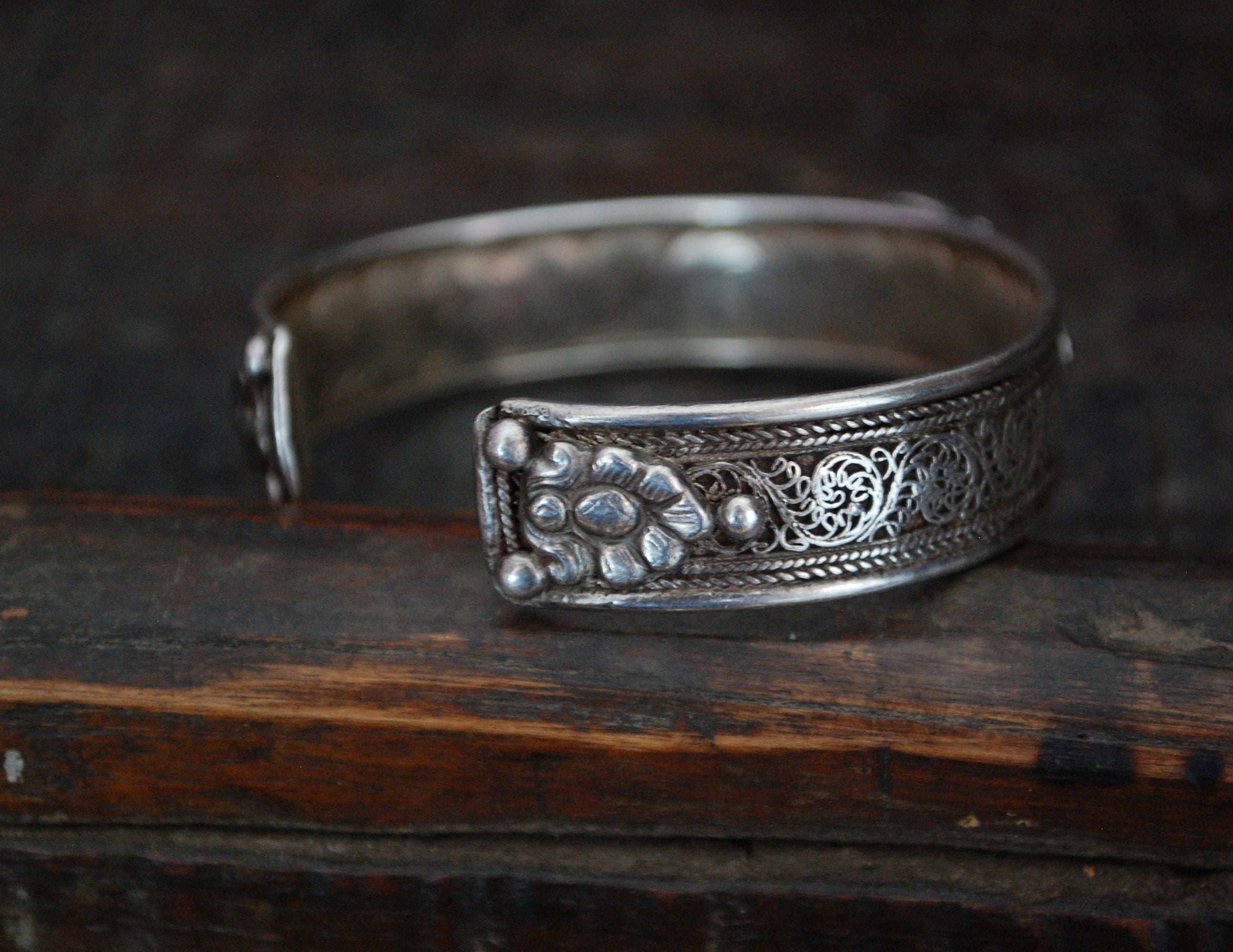 Nepali Ying Yang Cuff with Filigree Work