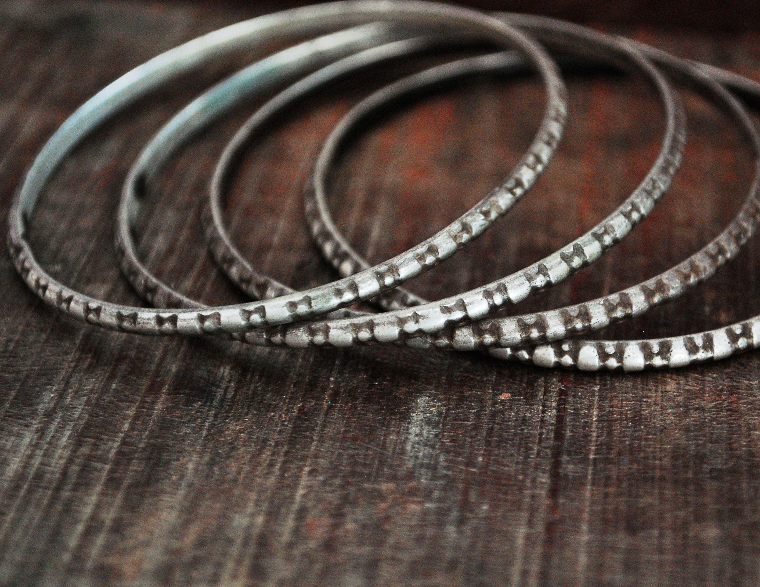 Indian Tribal Silver Bangle Bracelet