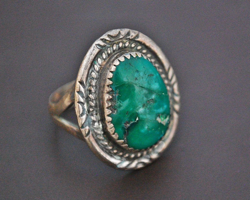 Native American Navajo Turquoise Ring - Size 8.5 - Signed M