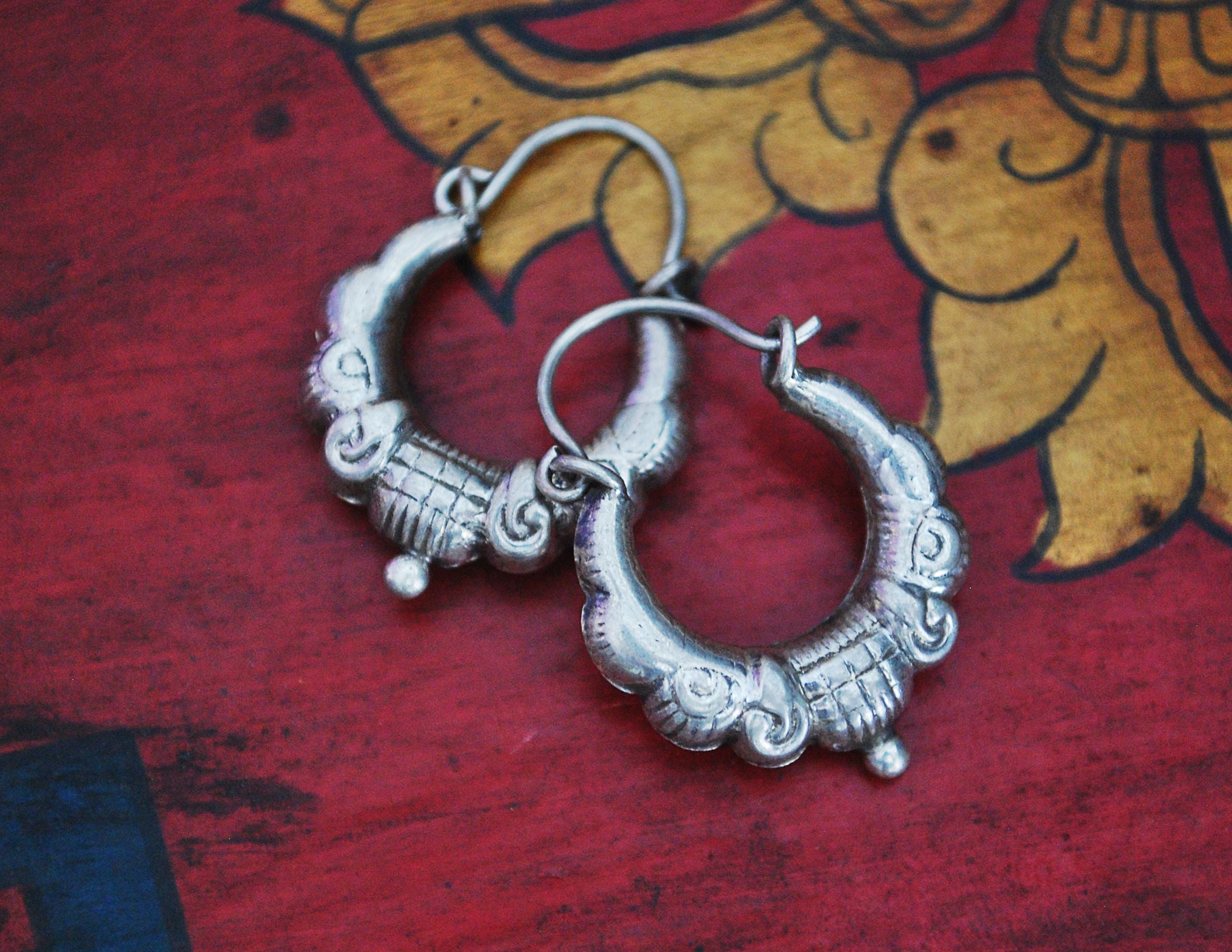 Ethnic Indian Hoop Earrings - XS