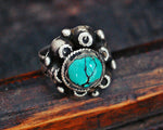 Antique Afghani Turquoise Ring - Size 7