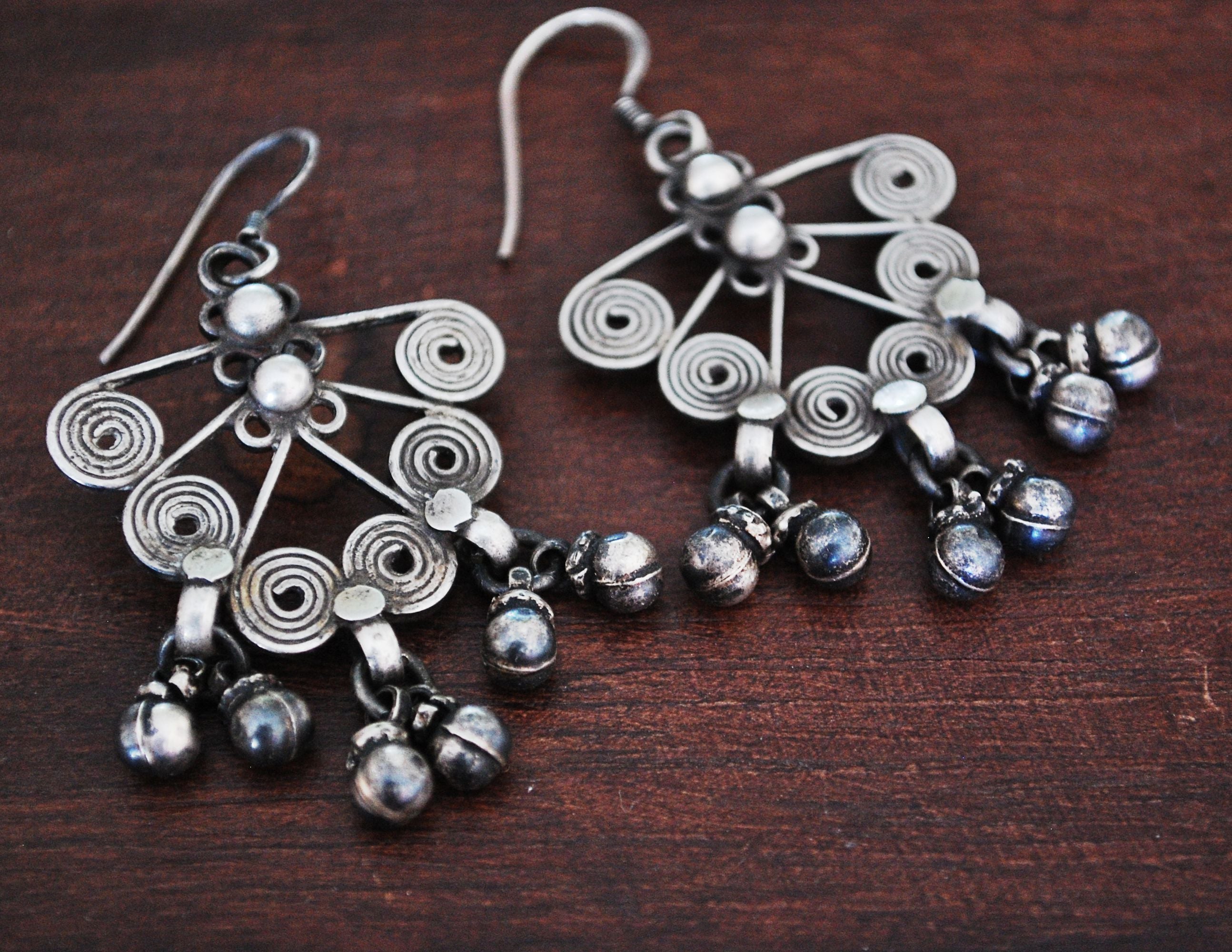 Rajasthani Silver Earrings with Bells