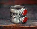 Afghani Old Silver Carnelian Ring - Size 8