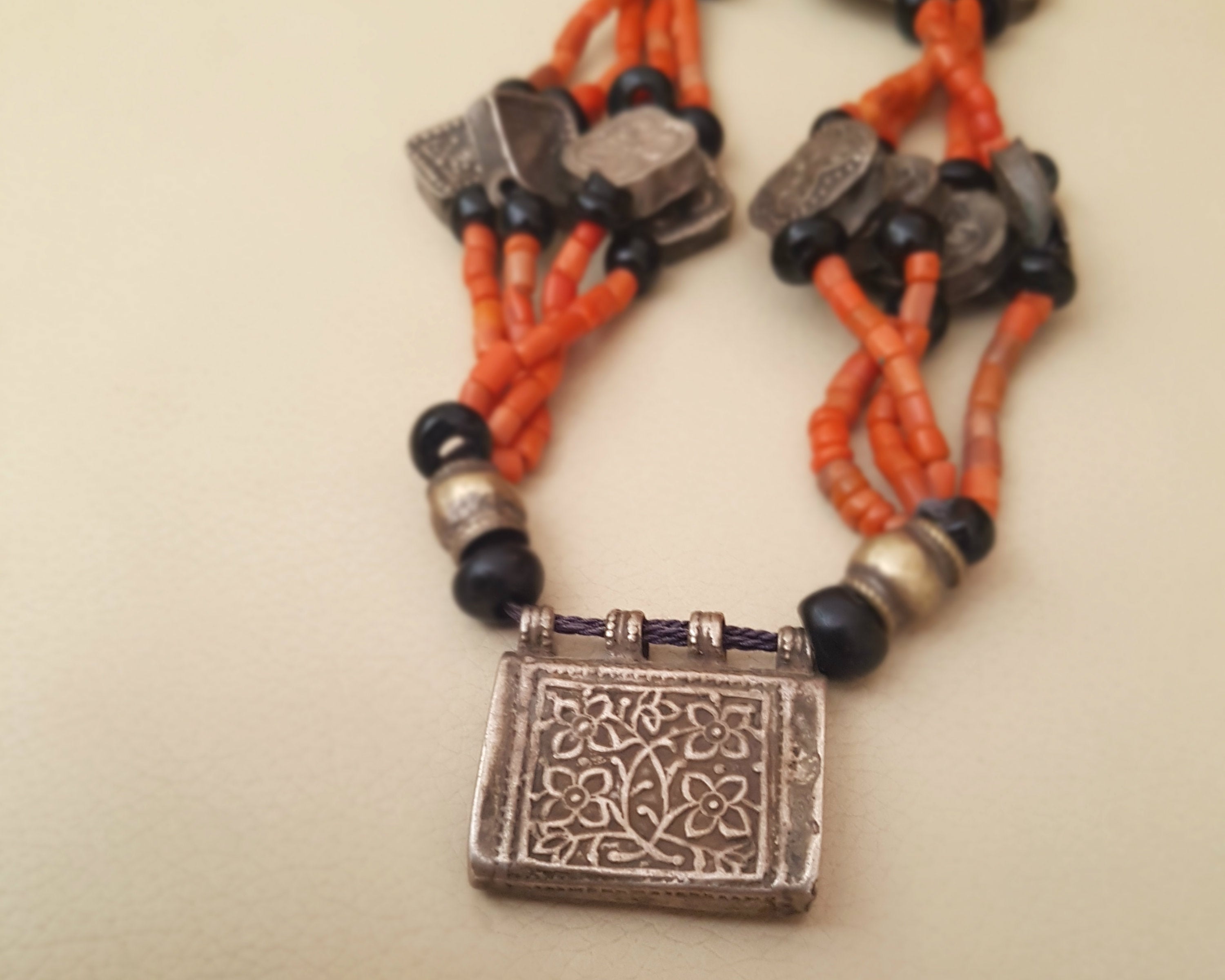 Rare Tajik Wedding Necklace with Coral