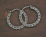 Rajasthani Silver Hoop Earrings - Small